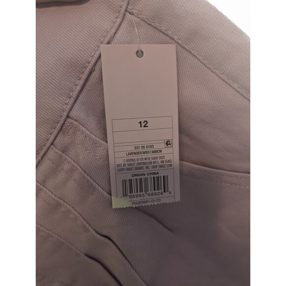 Wild Fable Jean Shorts Pleats Lavender 12 Cutoff Super High Rise Bermuda Raw Hem - Picture 6 of 8